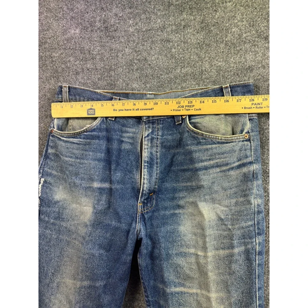 Vintage Levis 505 Jeans Mens 36x30 Blue Orange Tab Straight Leg Distressed